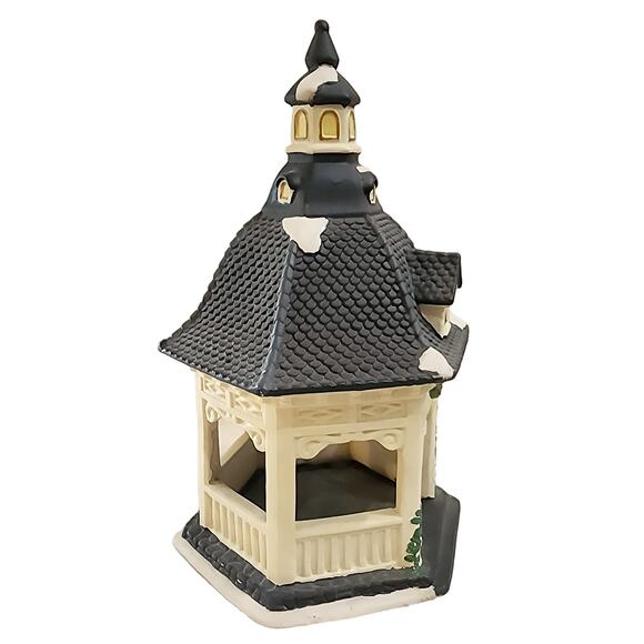Santa's Workbench Collection Porcelain Gazebo Christmas Village - Picture 2 of 8